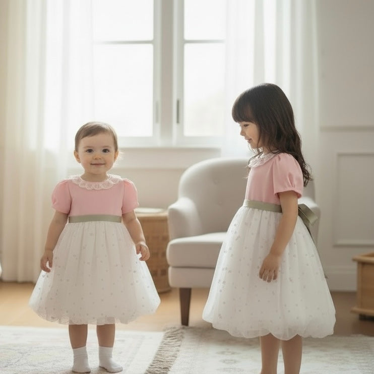 Embroider Tulle Bubble Dress