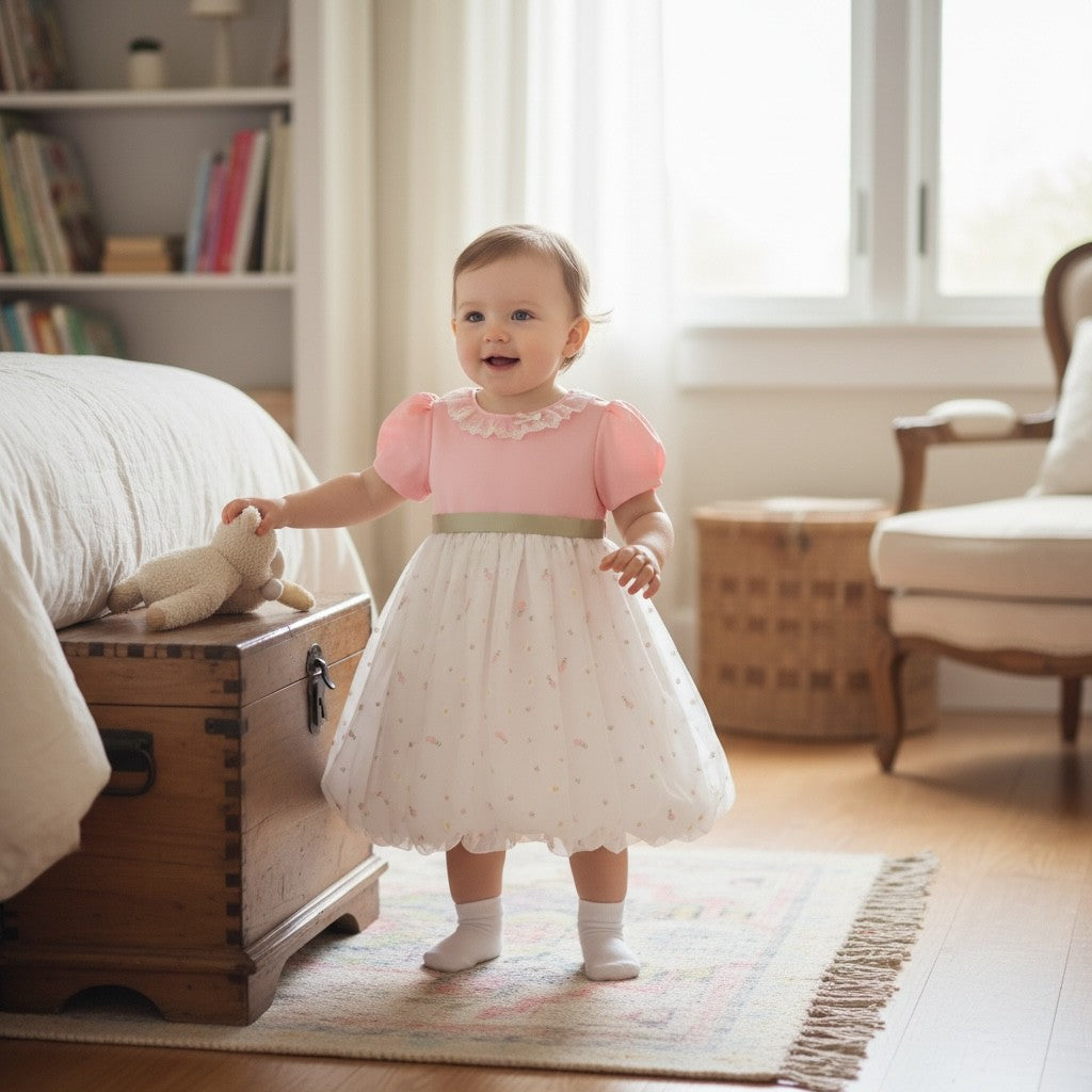 Embroider Tulle Bubble Dress