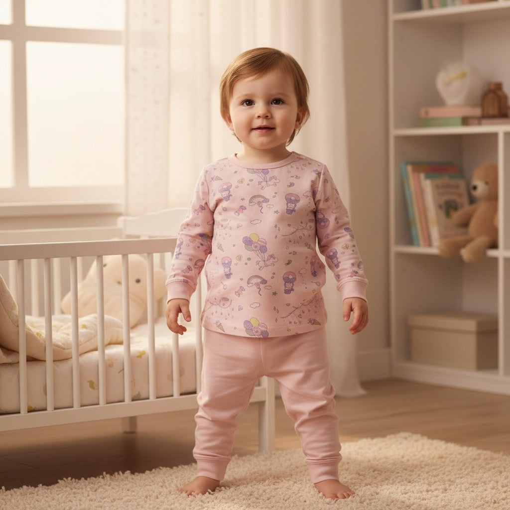 95% Bamboo Girls Pyjamas Set Unicorn Donuts Print