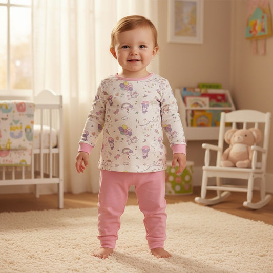 95% Bamboo Girls Pyjamas Set Unicorn Donuts Print