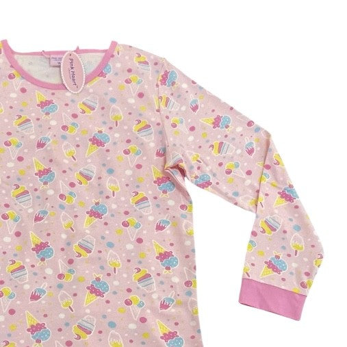 Pink Heart Kids/Pre-teens Girl Pyjamas Set – Ice Cream Print