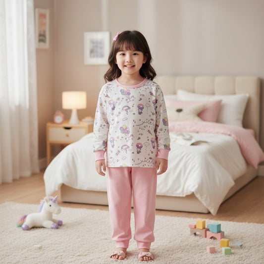 95% Bamboo Girl Pyjamas Set Unicorn Donuts Print