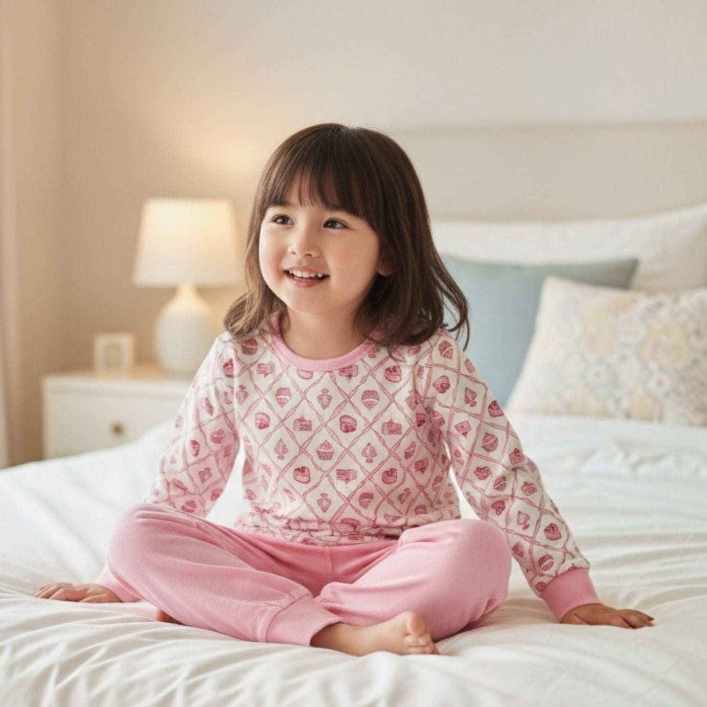 Pink Heart Kids/Pre-teens Girl Pyjamas Set – Cupcake