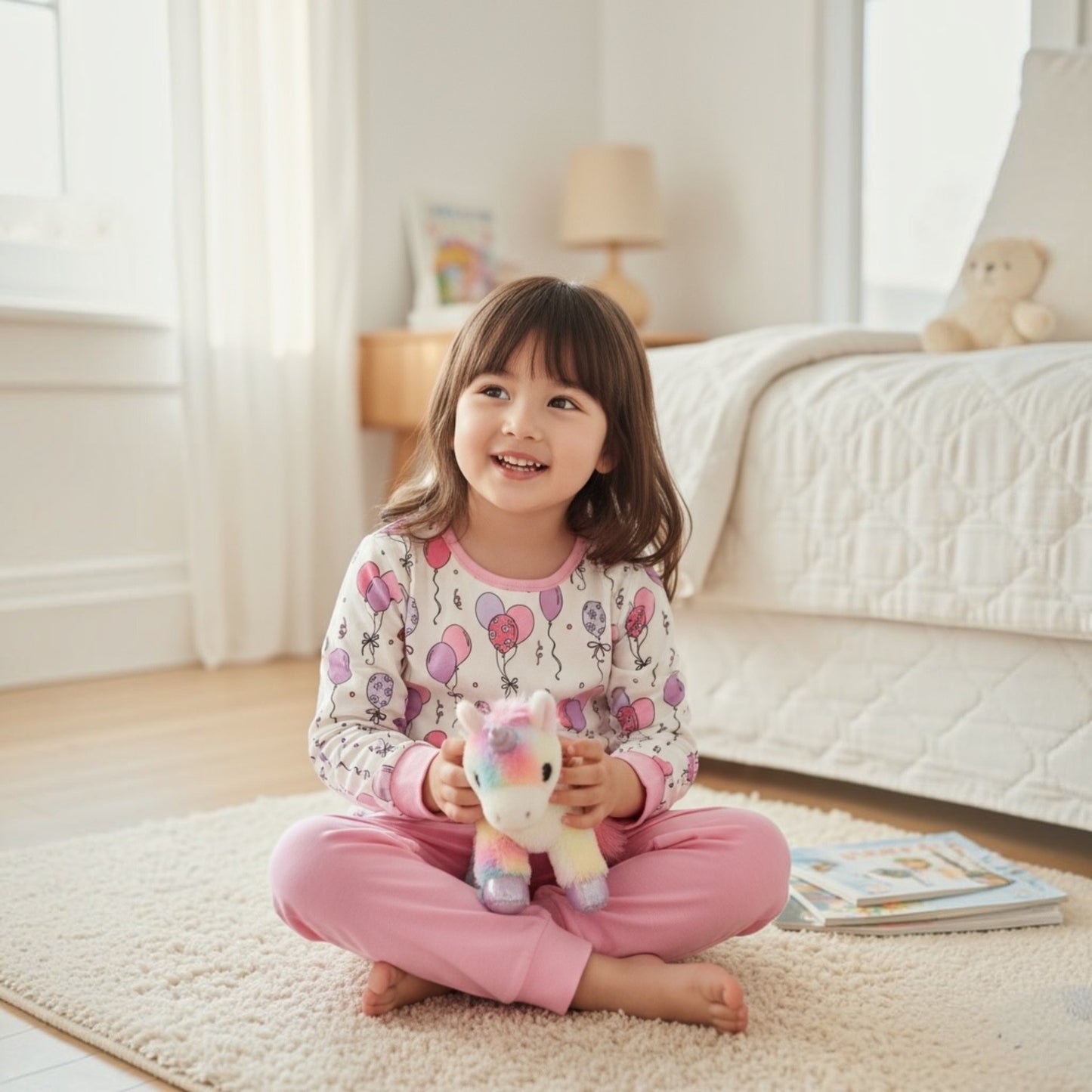 Pink Heart Kids/Pre-teens Girl Pyjamas Set – Colorful Balloon