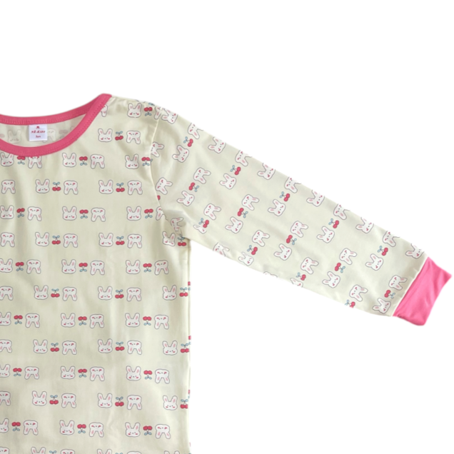 NE-KIDS Baby Girls Pyjamas Set - Rabbit Cherry Print