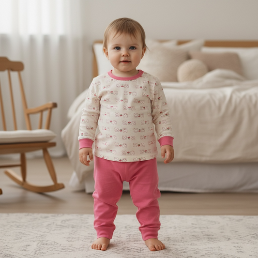 NE-KIDS Baby Girls Pyjamas Set - Rabbit Cherry Print