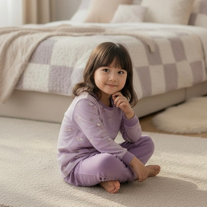 Pink Heart Kids/Pre-teens Girl Pyjamas Set – Unicorn Lilac