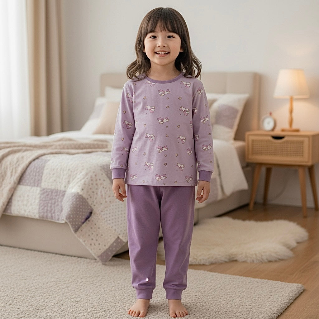 Pink Heart Kids/Pre-teens Girl Pyjamas Set – Unicorn Lilac