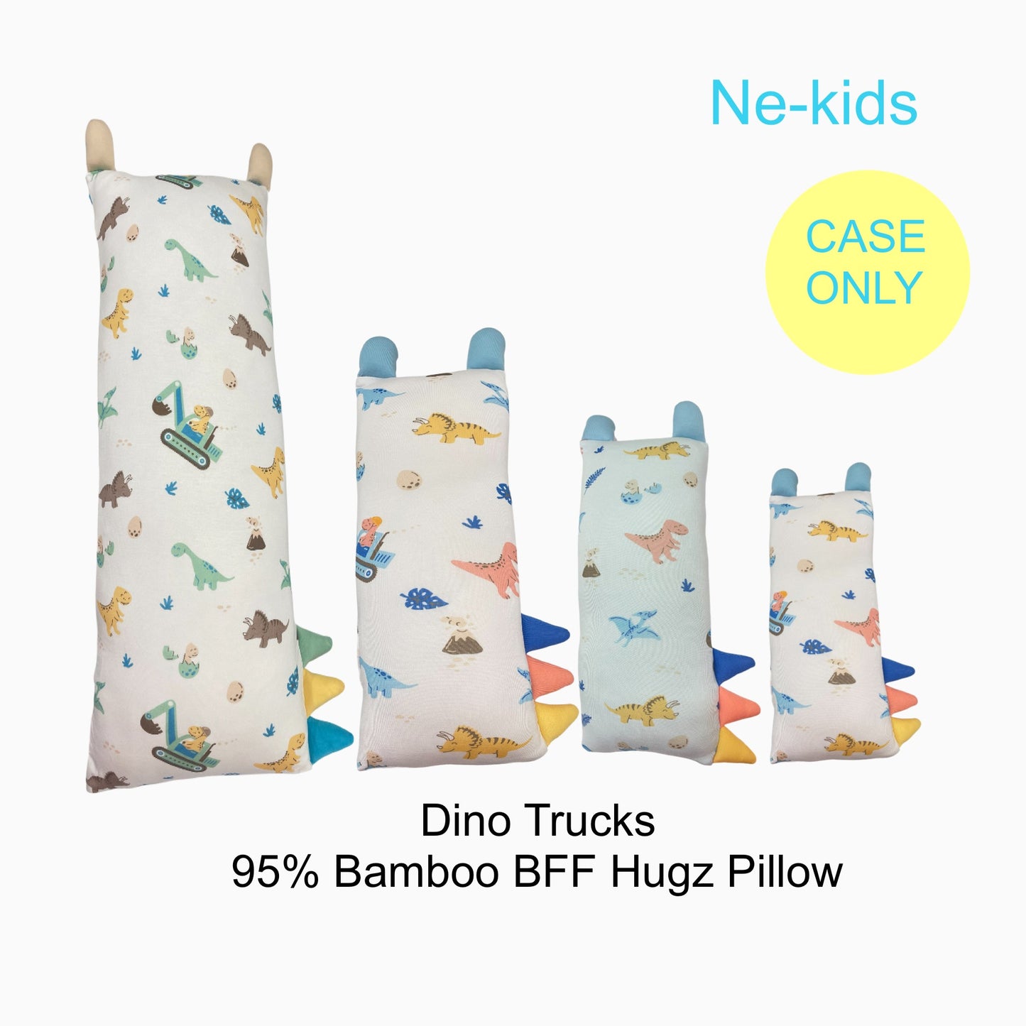 95% Bamboo Pillowcase – Dino Trucks