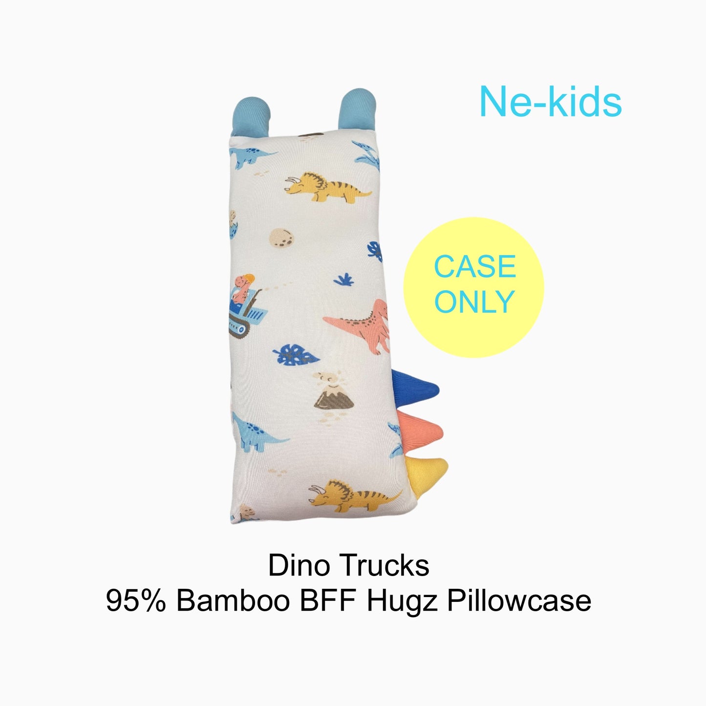 95% Bamboo Pillowcase – Dino Trucks