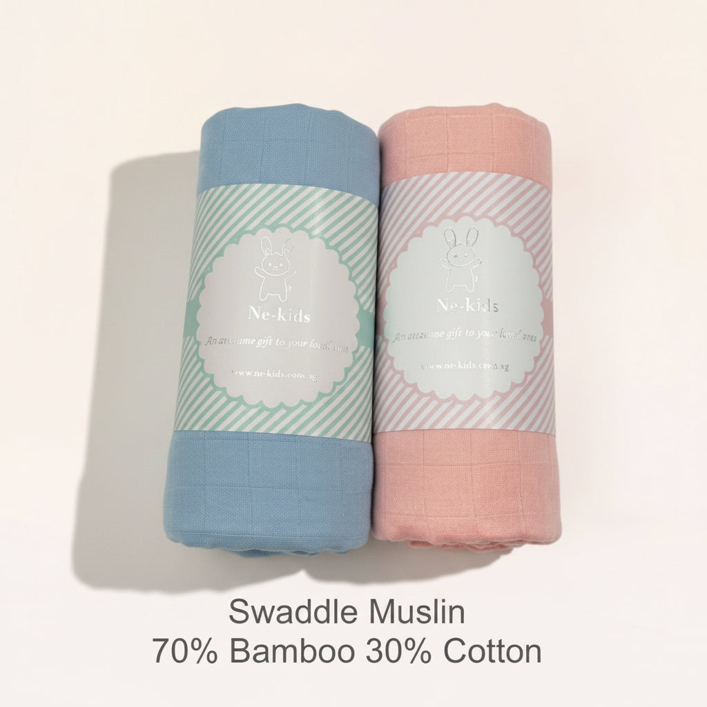 70% Bamboo 30% Cotton Plain Muslin Swaddle
